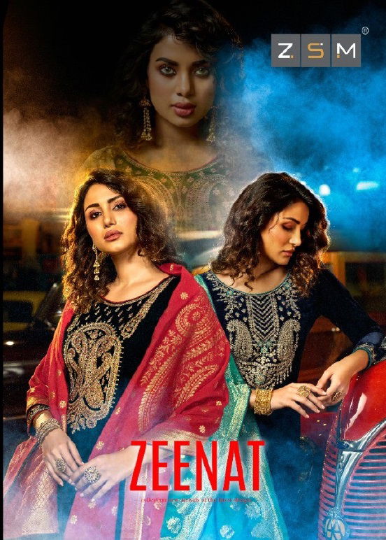 Zeenat Pure 9000 Velvet Heavy Designer Festive Wear Salwar Kameez Collection